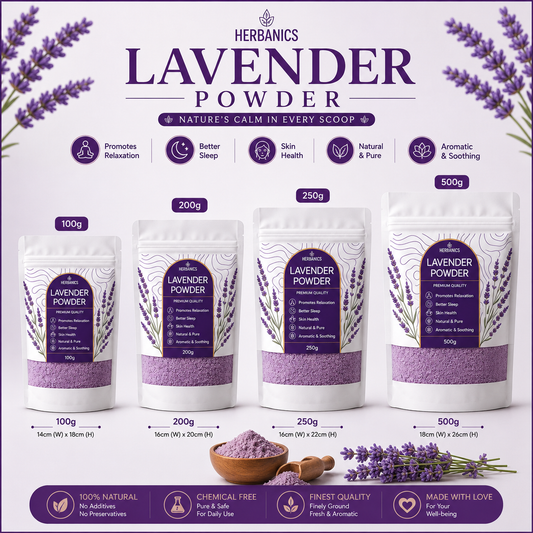 Herbanics Lavender Powder | 100% Pure Dried Lavender Flower Powder | Skin Care, Hair Care, Face Masks & DIY Beauty | Natural Lavender Powder Pakistan
