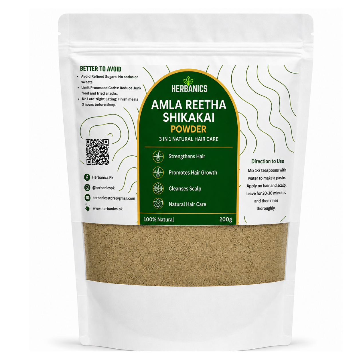 Amla + Reetha + Shikakai Powder | 3-in-1 Herbal Hair Care | Strong, Healthy & Shiny Hair