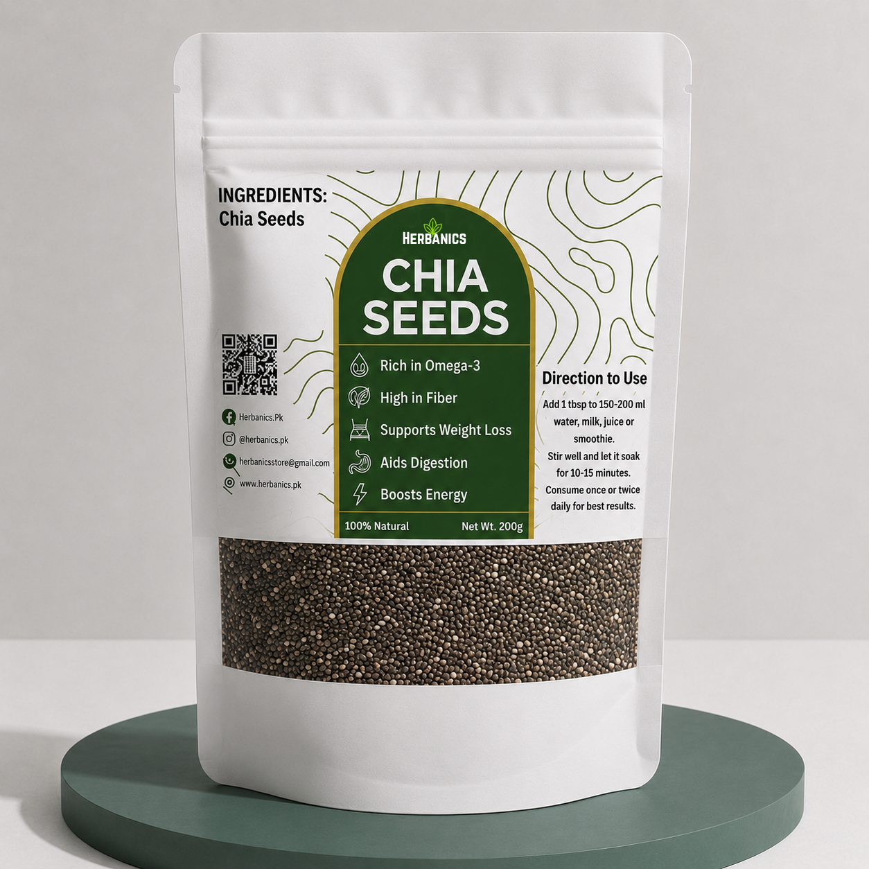 Herbanics Premium Chia Seeds | 100% Natural Superfood | Herbanics
