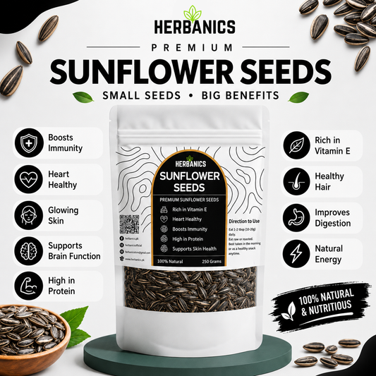 Herbanics Premium Sunflower Seeds | High Protein Healthy Snack | Rich in Vitamin E & Fiber