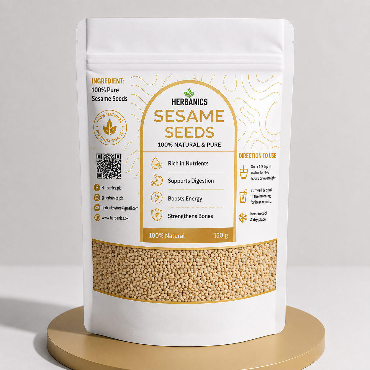 Herbanics Sesame Seeds (Til) – Premium Til ke Beej | Natural Nutrition & Daily Wellness