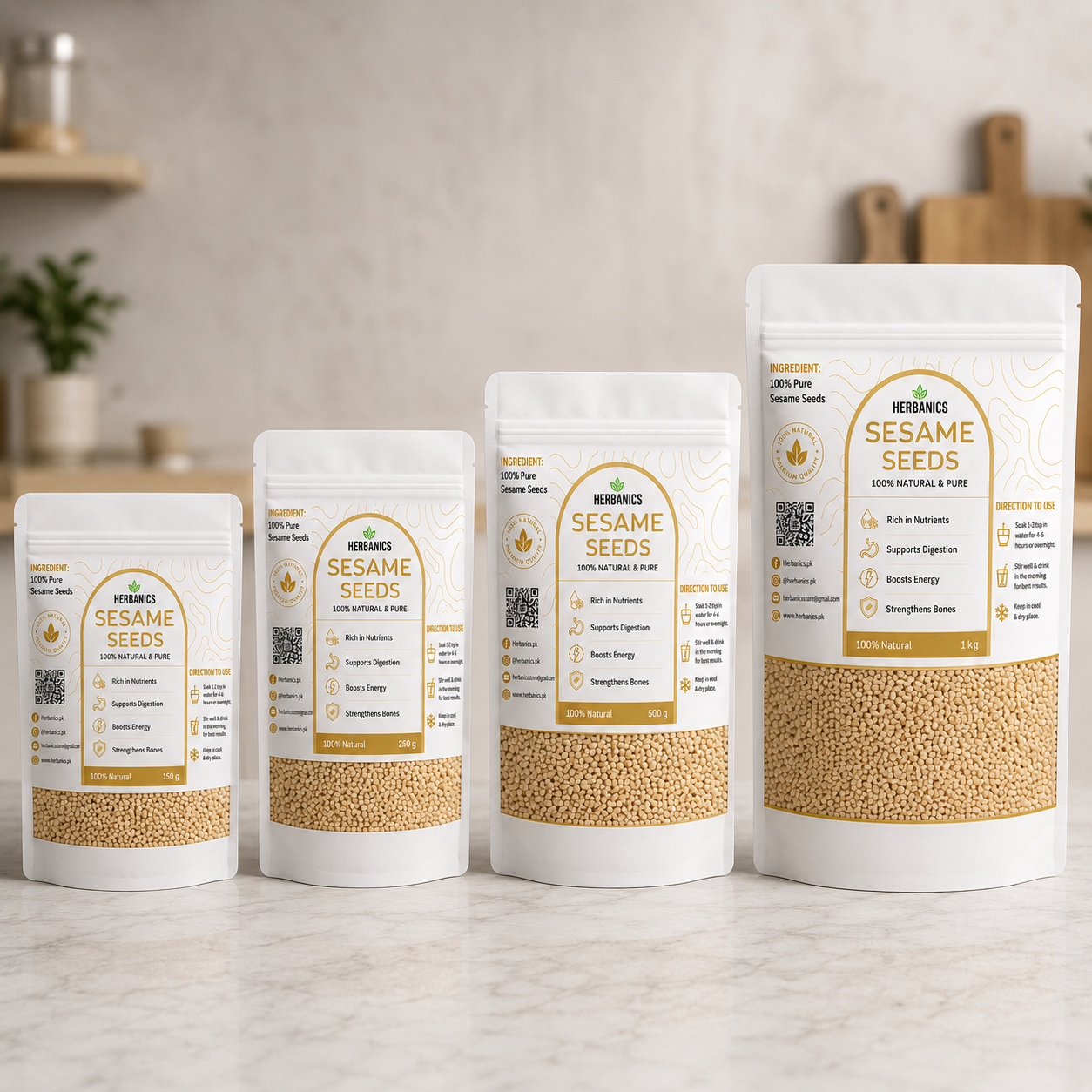 Herbanics Sesame Seeds (Til) – Premium Til ke Beej | Natural Nutrition & Daily Wellness