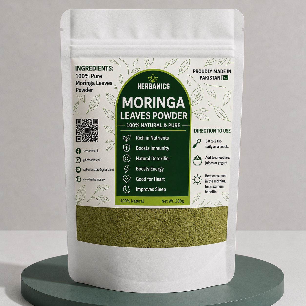 Moringa Powder – 100% Pure Herbal Moringa by Herbanics