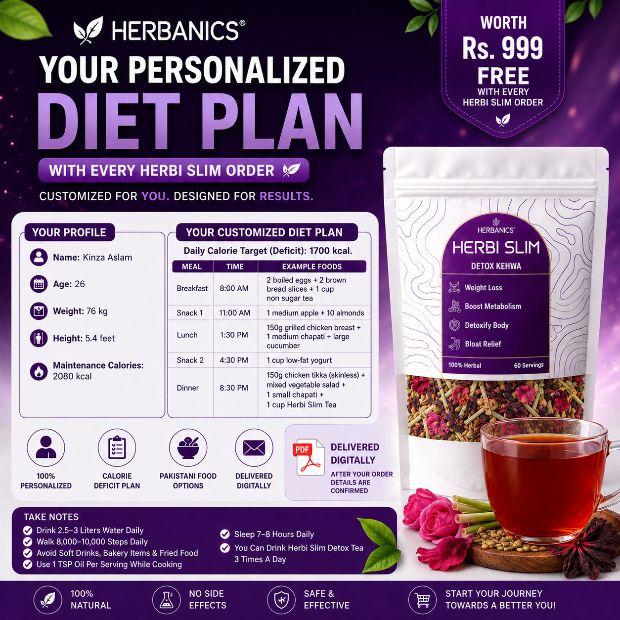 Herbanics Personalized Weight Loss Diet Plan (Professional Nutrition Guide)