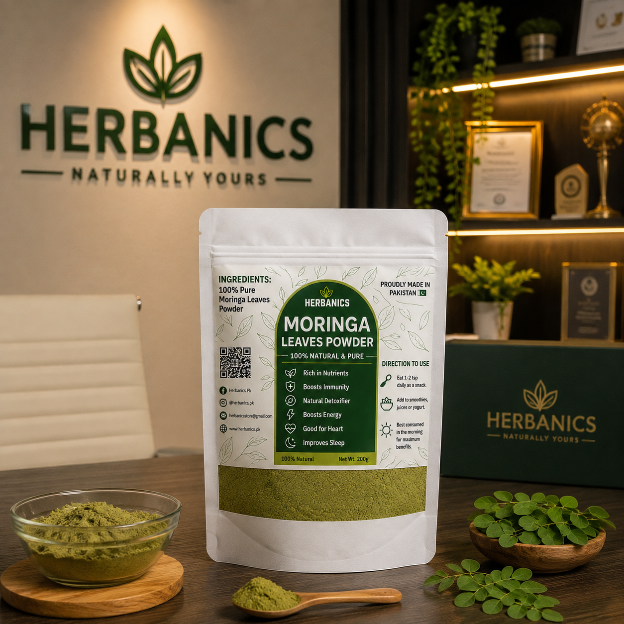 Moringa Powder – 100% Pure Herbal Moringa by Herbanics