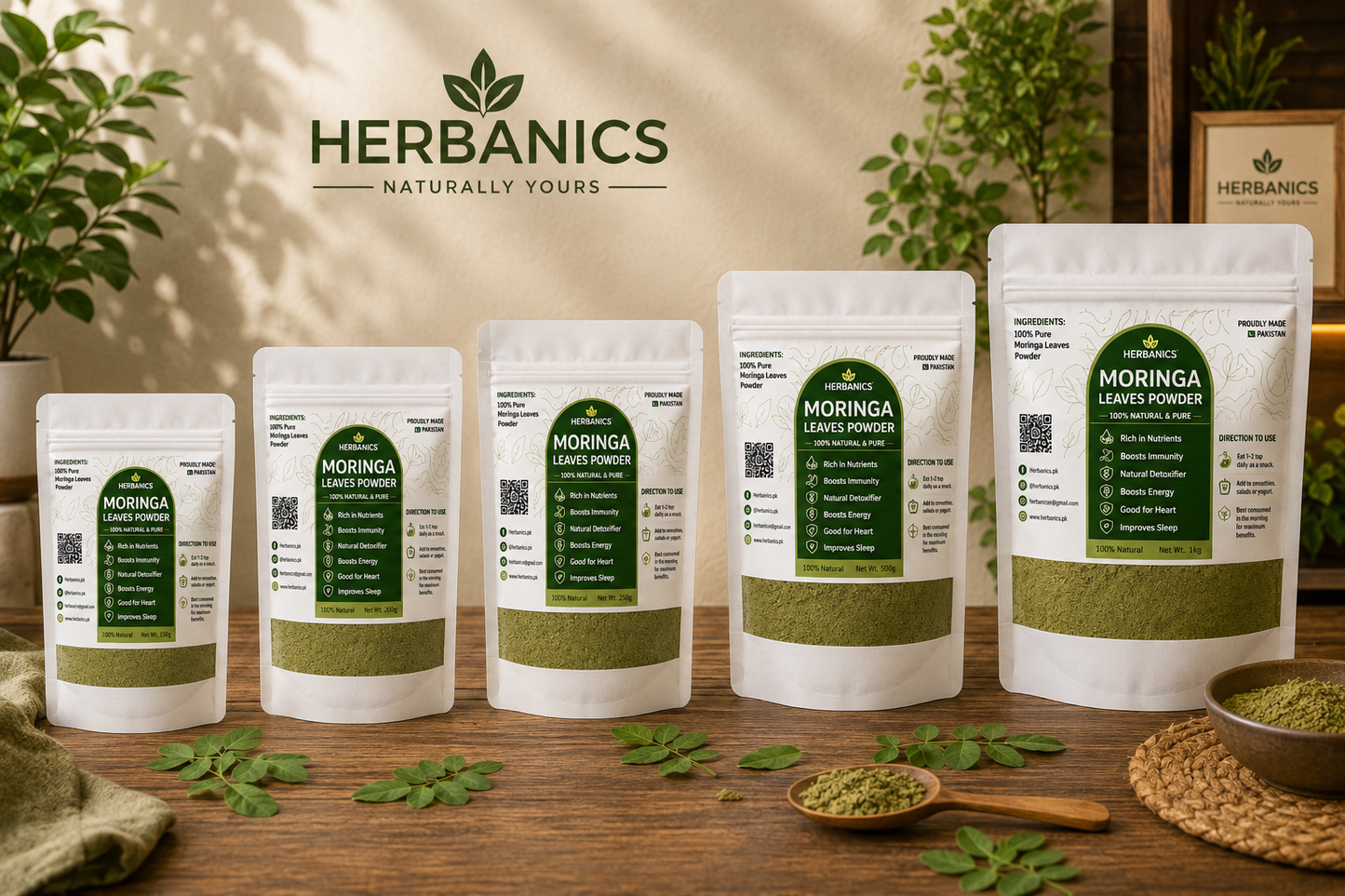 Moringa Powder – 100% Pure Herbal Moringa by Herbanics