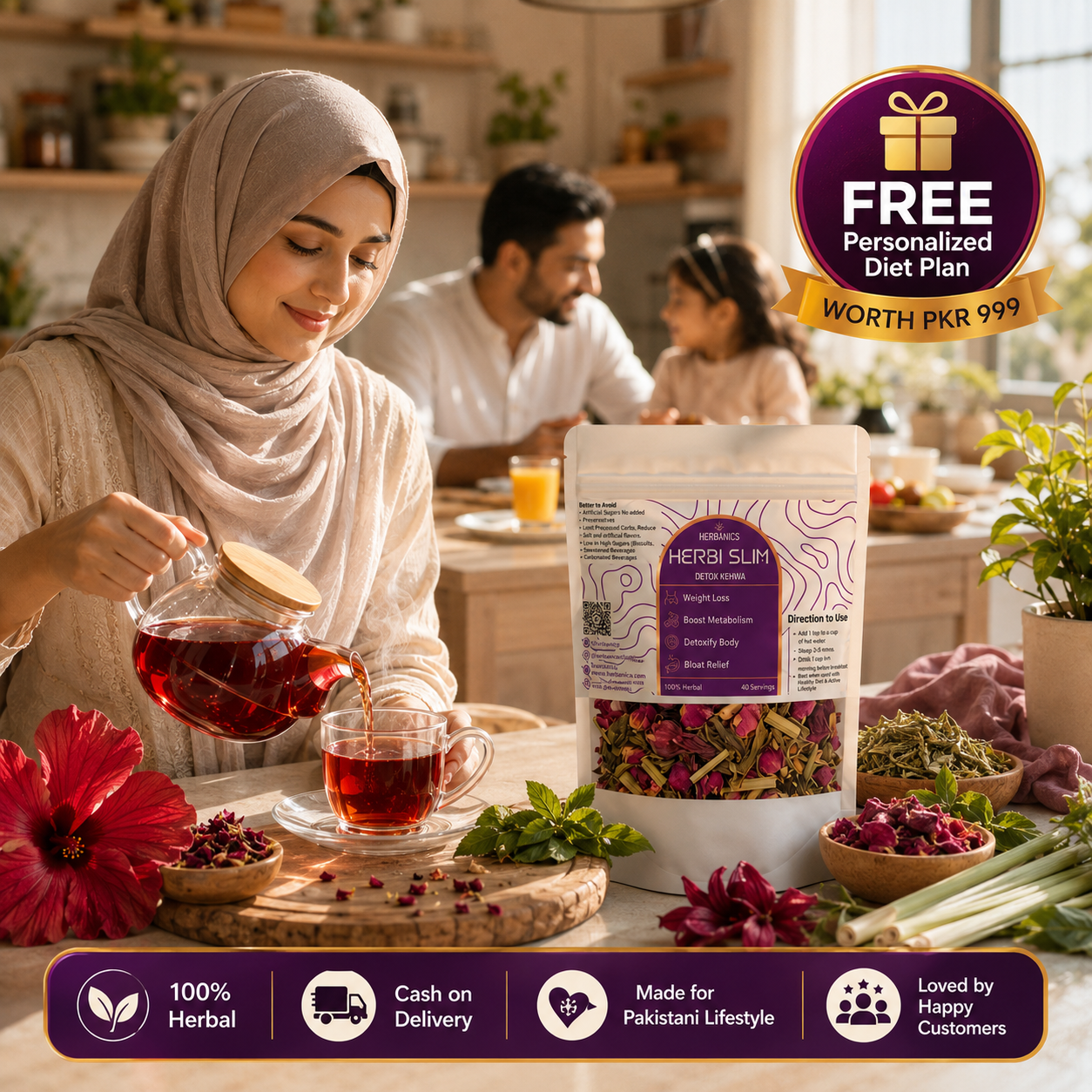 Herbi Slim Detox Tea | FREE Personalized Diet Plan🎁