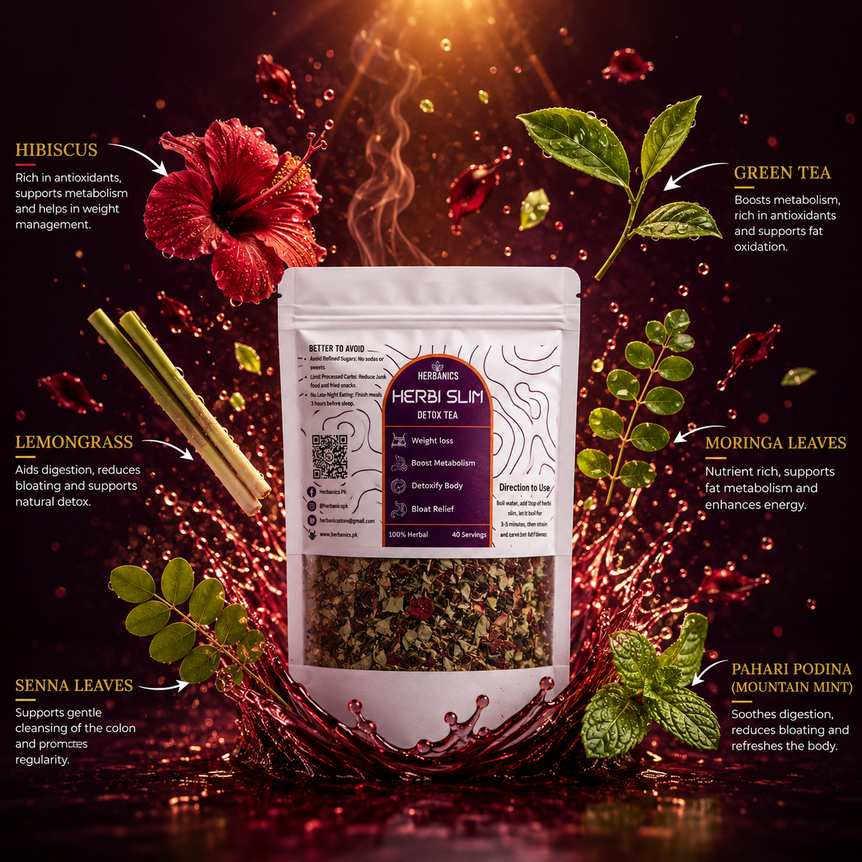 Herbi Slim Detox Tea | FREE Personalized Diet Plan🎁