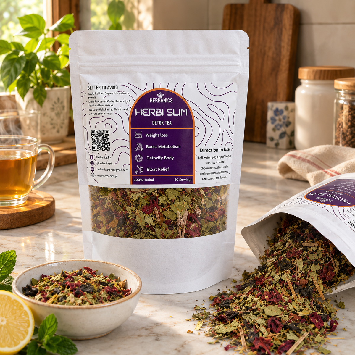 Herbi Slim Detox Tea | FREE Personalized Diet Plan🎁