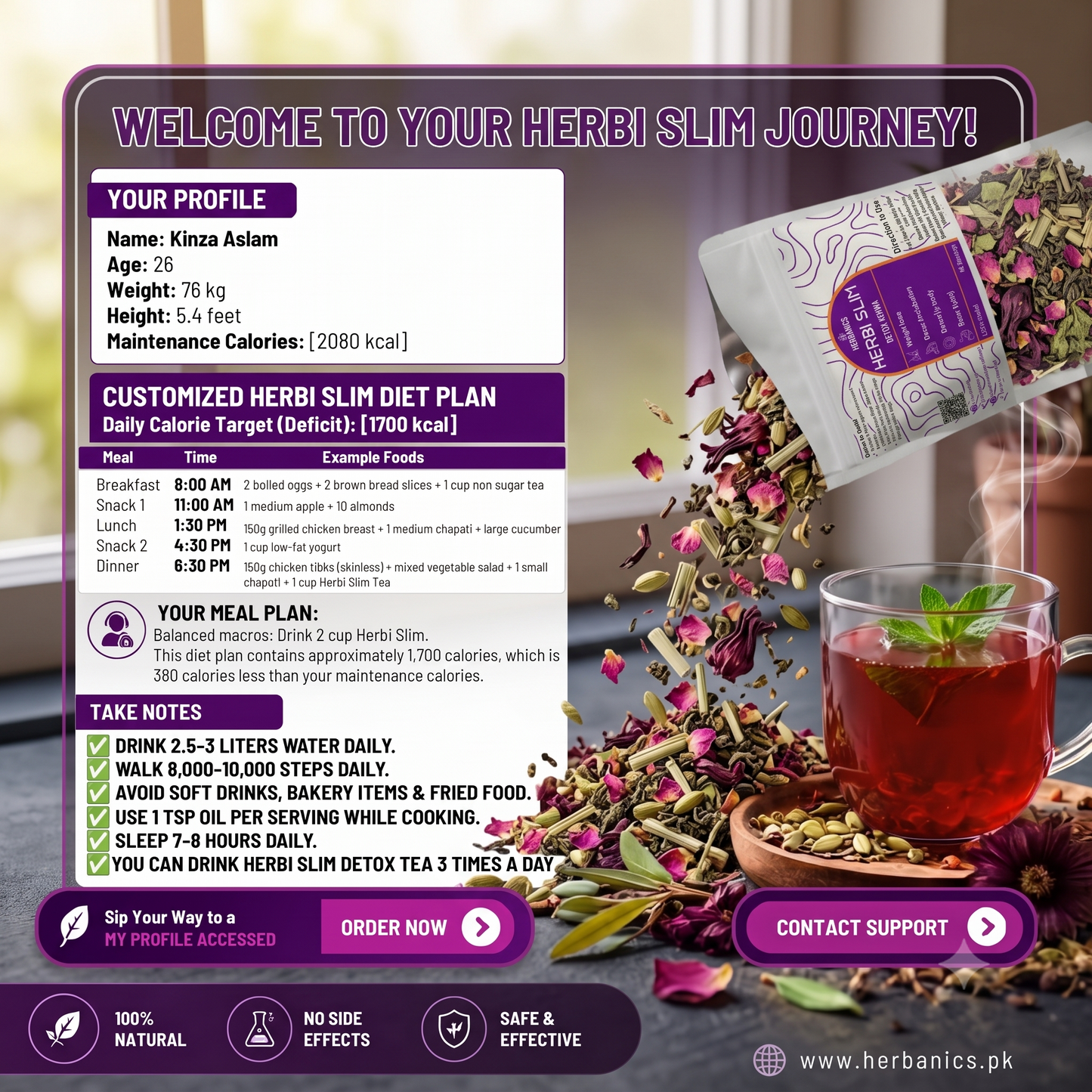 Herbi Slim Detox Tea | FREE Personalized Diet Plan🎁