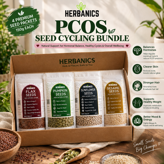PCOS SEED CYCLING BUNDLE HERBANICS (150 Grams Each) 600 Grams