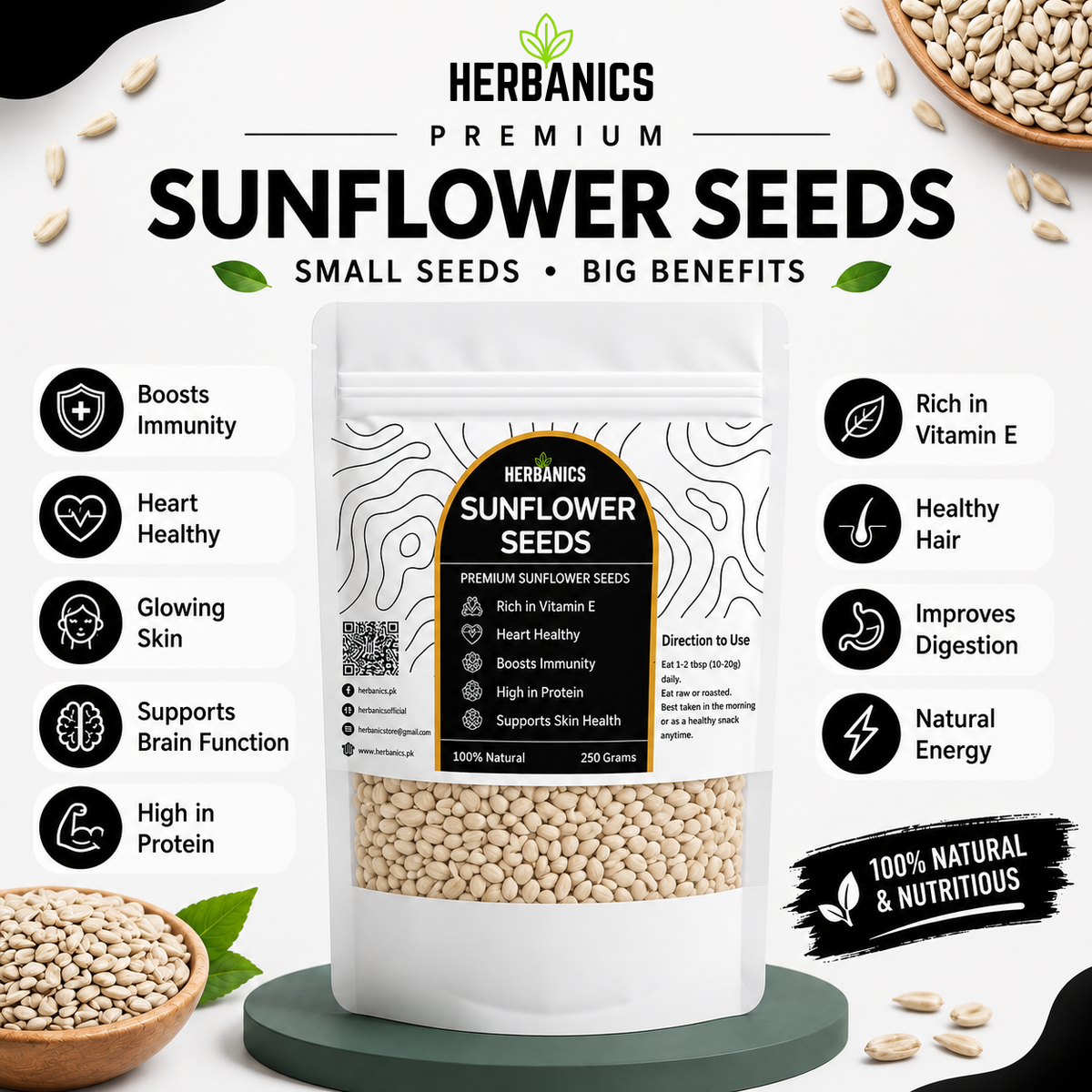 PCOS SEED CYCLING BUNDLE HERBANICS (150 Grams Each) 600 Grams